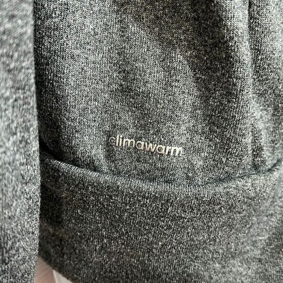 Adidas Women's Spellout Pullover Sweatshirt Climawarm Thumbholes Gray size L - Picture 3 of 7